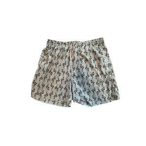 Southern Proper Swim Trunks Size Small Blue With Pink Flamingos